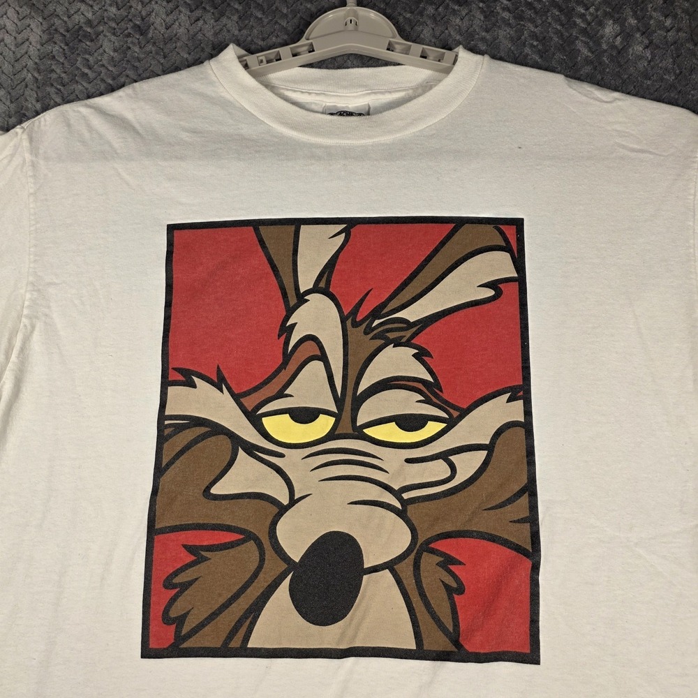 Vintage 1991 Wile E Coyote T-Shirt Men's XL White Single Stitch USA Looney Tunes